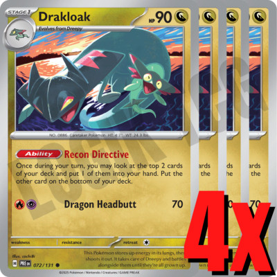4x Drakloak 072/131 x4 - Prismatic Evolutions - Pokemon TCG - Playset