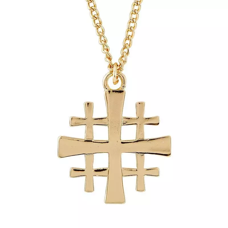 White Gold Jerusalem Cross Pendant