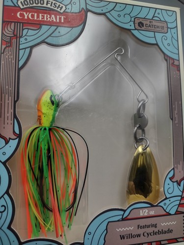NEW 10,000 Fish Cyclebait Willow Cycleblade 1/2 oz 5/0 Firetiger - 第 3/3 張圖片