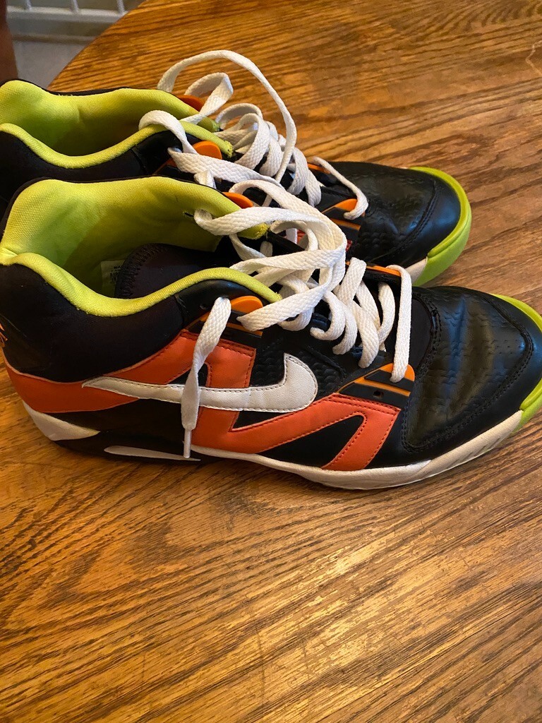 nike high tops black and orange