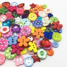 100 Mixed Wood Acrylic Resin Buttons Cardmaking Embellishments Craft Card Making
