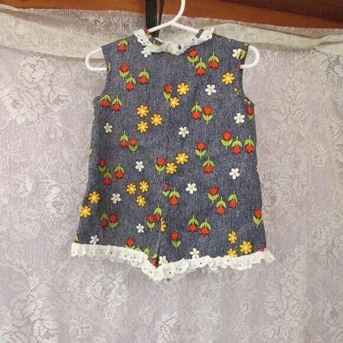 Vintage toddler Girls Floral Romper Size 18 Months Floral - Picture 6 of 9