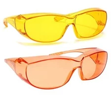 Calabria 6000 Large Fit-Over Glasses with 100% UV Protection Orange/Yellow 2pack