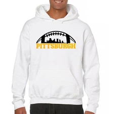 Pittsburgh Skyline Football Sweatshirt Steel City Bleed Black and Gold Hoodie
