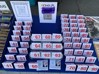 Classic Carl's Jr Table Tent Numbers 00 through 99 | eBay