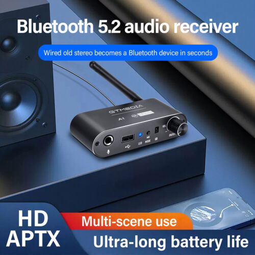 Bluetooth 5.2 Receiver RX 3.5mm AUX Audio Adapter A2DP for Car Stereo Amplifier