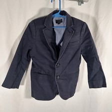 Crew Cuts Blazer Boys 4 5 Navy Blue 2 Button Front Thompson Pockets Cotton