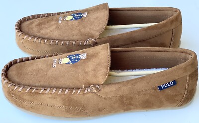 Polo Ralph Lauren Men's Declan Bear Brown/Tan Moccasin Slipper