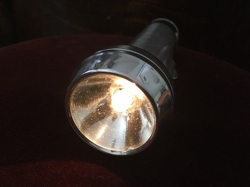 Vintage Ray-O-Vac Stainless Steel Flashlight 6" with Manual "Flash" For Code - Picture 3 of 12
