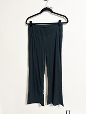 Lunya Womens Wide Leg Lounge Pants High Rise Pull On Relaxed Fit Black Medium