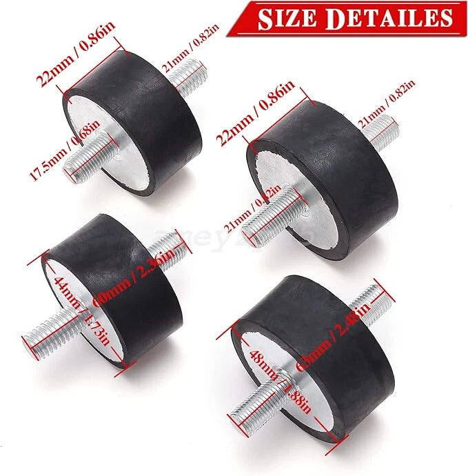 4pcs Engine Rubber Motor Isolator Mount Kit Front&Rear for Polaris Sportsman 335 - Image 2 of 4