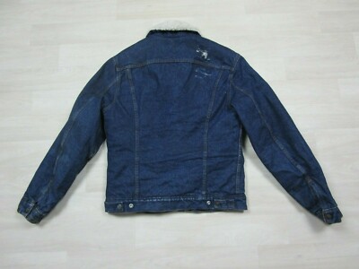 Vintage Levi's Denim Trucker Jacket Sherpa Lined 38L USA Made 80's