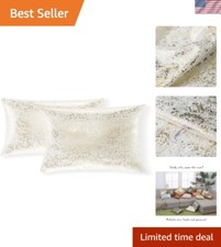 Soft and Sparkling White Gold Pillow Cases - Set of 2 for Stylish Home Accents