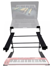 Rockville Dual Laptop+Controller Stand for Behringer U-Control UMX610 Keyboard