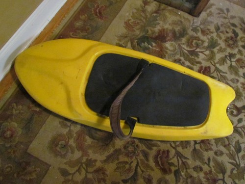 Vintage Kneeboard Yellow with Strap Water Fun 