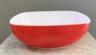 Vintage Retro Pyrex Red Milk Glass Serving Dish 525B - 0252 2.5 Qt B-37 9.25"