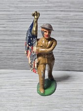1930s Barclay Manoil Army Lead Toy Soldier American Flag Bearer