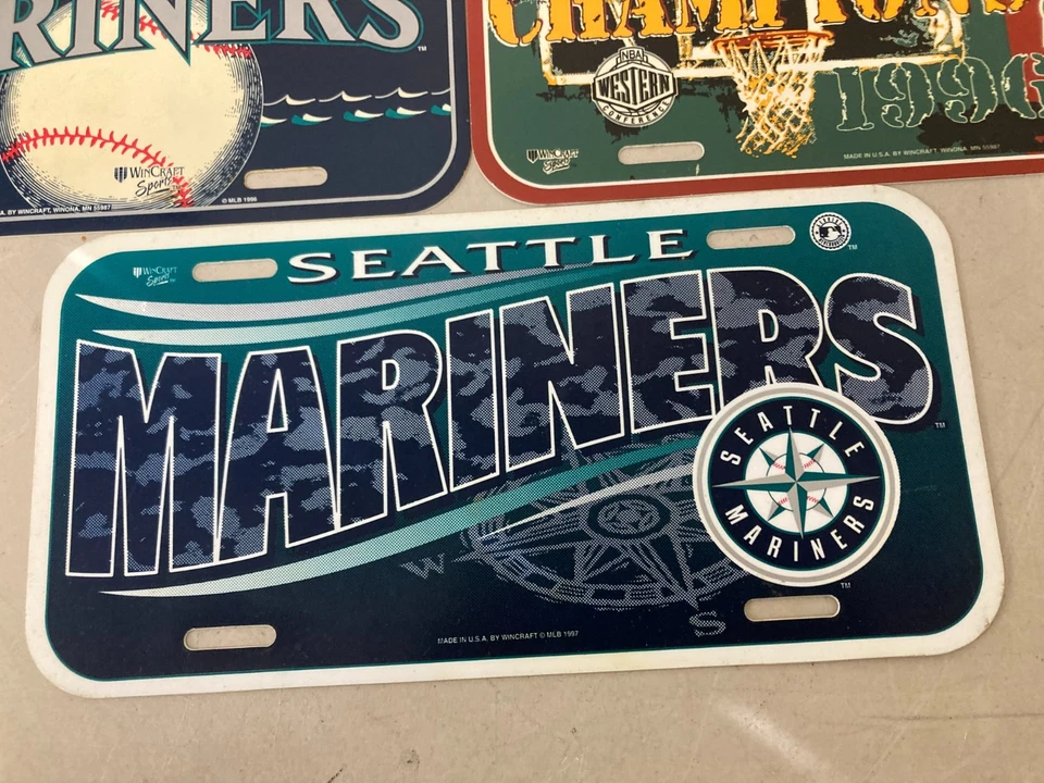 Lot of 5 Seattle Mariners, Sonics, WSU License Plates New Vintage MLB Baseball - Image 4 of 4