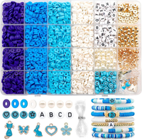 3164 StüCk Blau Polymer Clay Perlen Set, 6Mm Heishi Perlen Zum AuffäDeln ArmbäNd