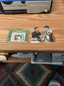 JEWISH NEW YEAR CARDS, TWO, BOY WITH TEFELLIN, FAMILY EATING