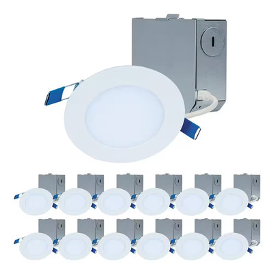 HLBE 4 In. Ultra-Thin Downlight 3000K Fixed CCT New Construction/Remodel Integra