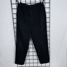 Lauren Ralph Lauren Pleated Chino Pants Womens 12 Navy Blue Preppy Vintage