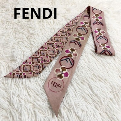 FENDI lappy ribbon scarf FF logo print From Japan