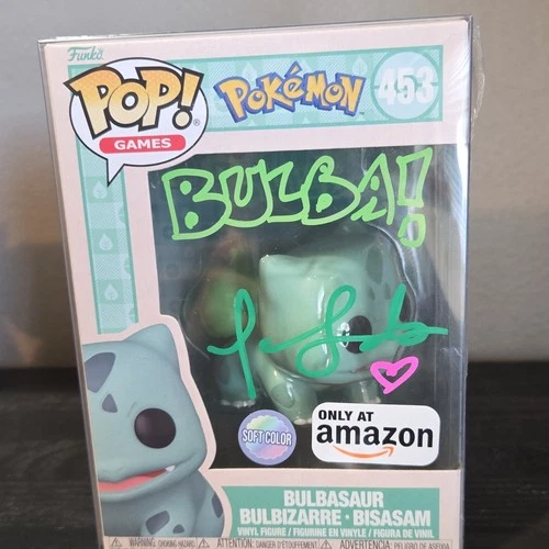 Funko Pop! Games Pokémon Bulbasaur Soft Color Amazon Exclusive Autographed 453