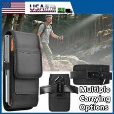 Belt Clip Pouch Holster Wallet Leather Cover For Samsung iPhone Android Phone US