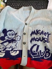 Vtg MICKEY MOUSE CLUB Childs Cardigan Sweater Walt Disney Productions - No Tags