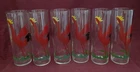 6 Vintage 1950s Federal Highball Crowing Red Rooster Set of 6  12 oz. Glasses.