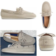 Sperry Sz 6 Slimboat Woman Casual Boat Shoes Light Grey Leather Low Cut New NWT