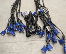 Lot of 21 VGA Male to Male 15-Pin Monitor Video Cables, 5-6ft