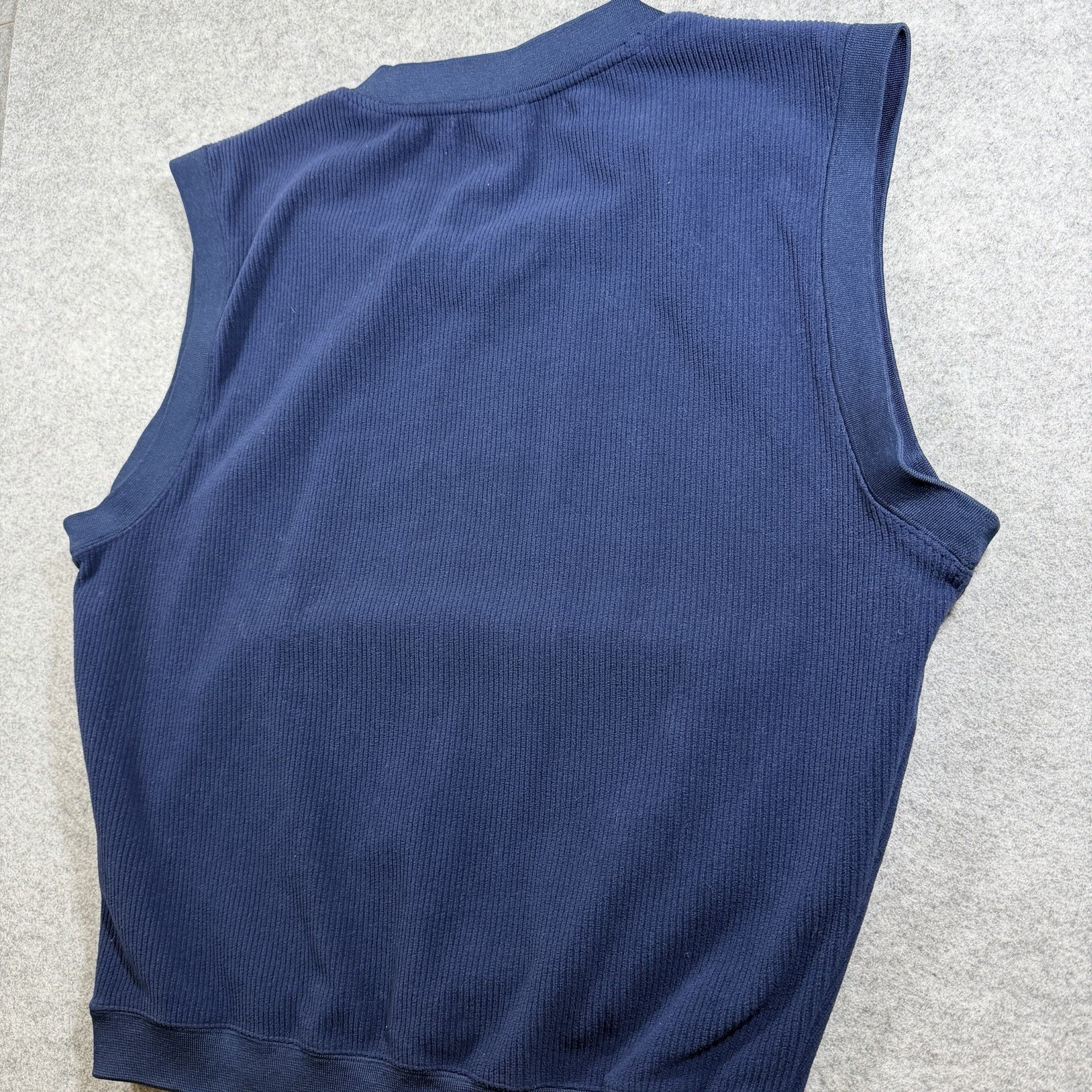 Under Armour Golf Vest Mens M Navy Fleece Sweater Knit Pullover Performance thumbnail 11