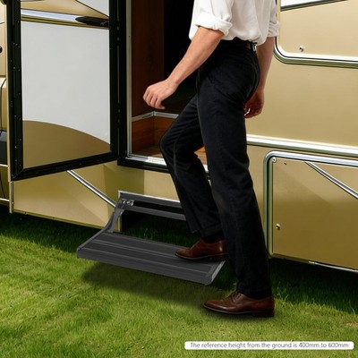 RV Step Folding Manual Drop Down Step Single-level Caravan/Trailer Step