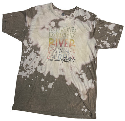 Next Level Gypsy Laundry Vibes Tee L Bleach Splatter Rainbow Graphic Boho