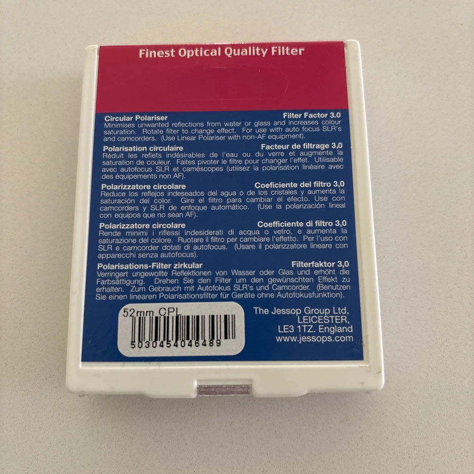 Jessops 52mm Circular Polariser C-PL Filter - Image 2 of 3