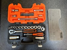 Bahco S330 34pc Socket Set 1/4” & 3/8” Drive Ratchet Set Complete Used