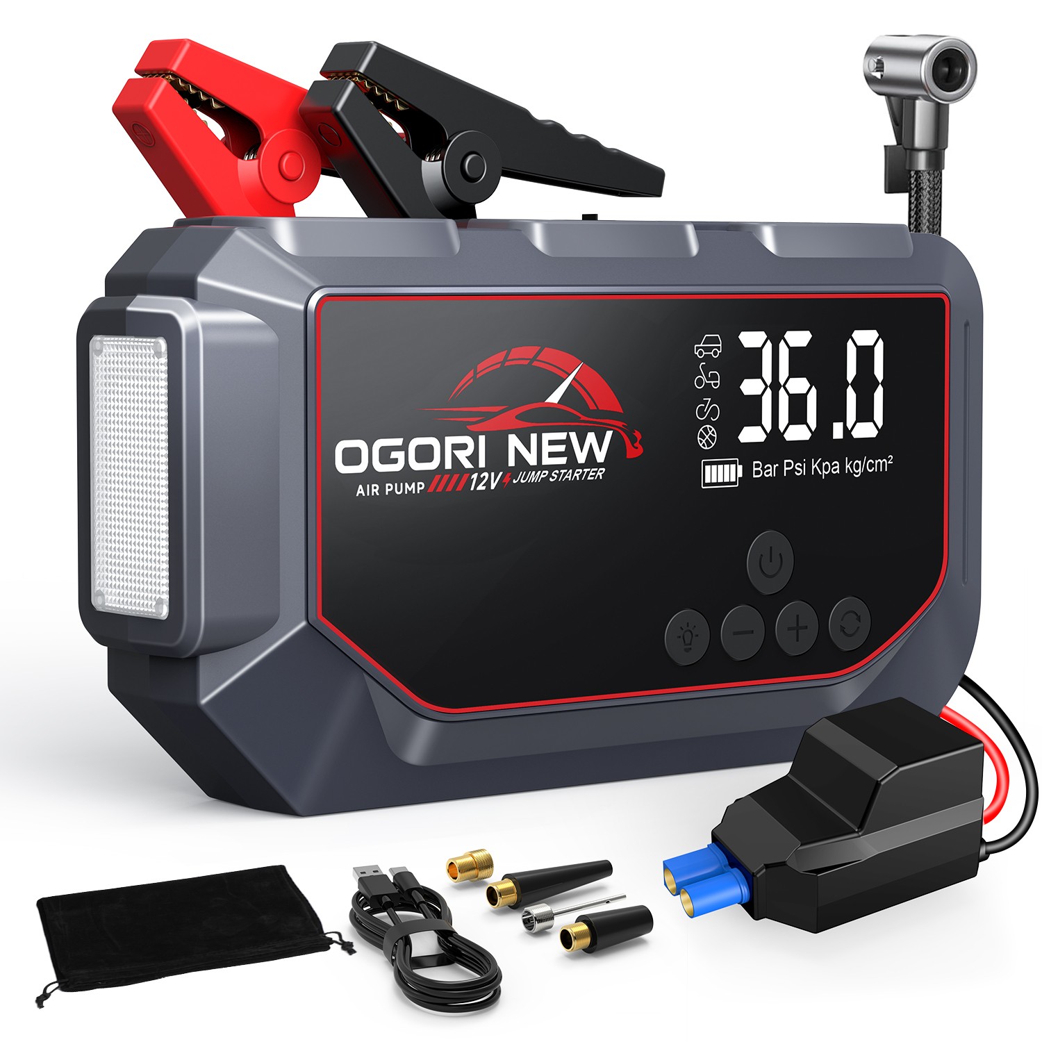 8000A Car Jump Starter With Air Compressor Pack Booster 12V Power Bank  BUPMOVA