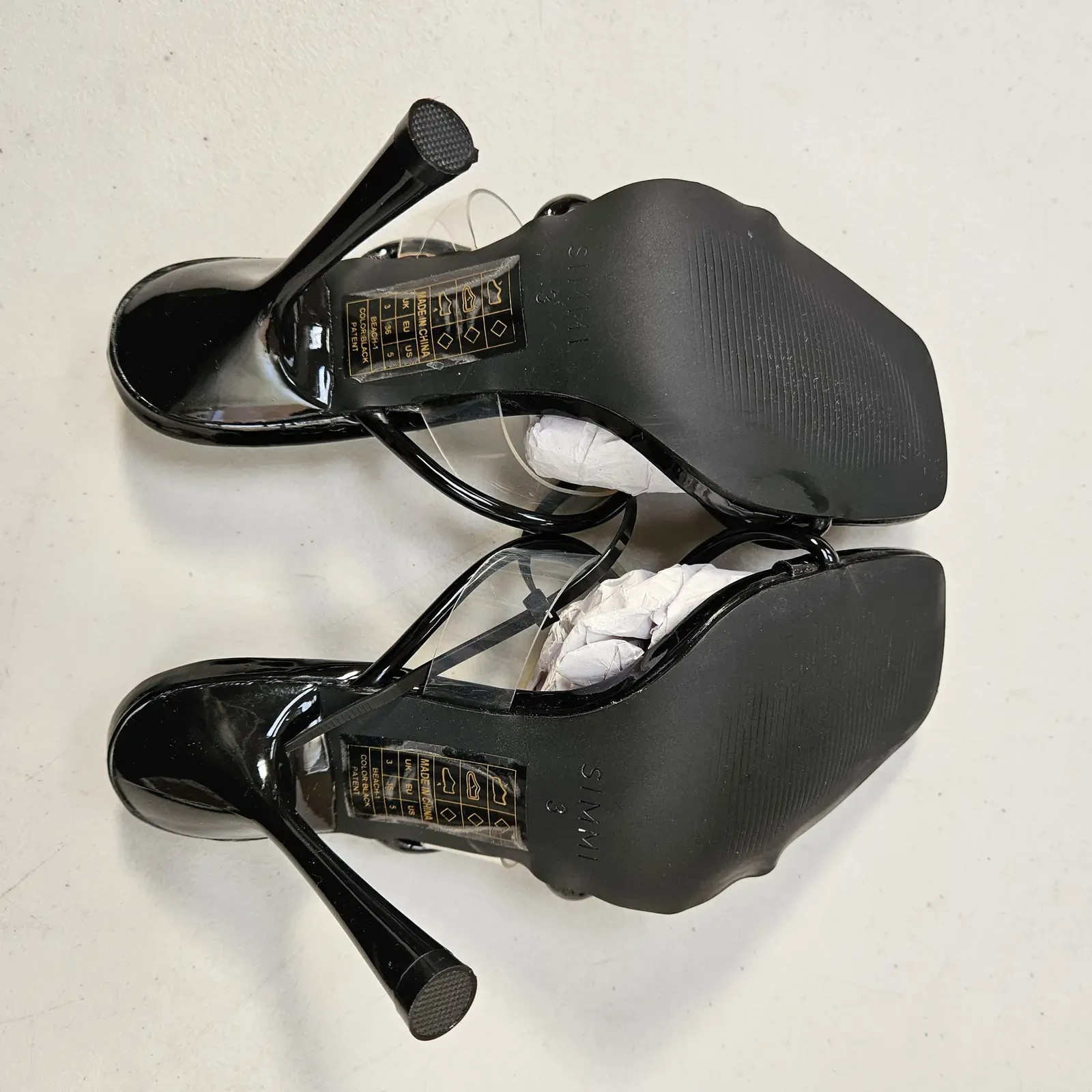 SIMMI London Womens Heels UK 3 Black Strappy Stiletto Mule Square Toe Sandals image 4