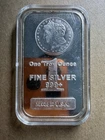 1 TROY OZ .999 FINE SILVER BULLION MORGAN BAR SEALED BU In CAPSULE