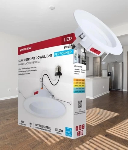 Satco S12604 - 10 Watt 5-6" LED Downlight Retrofit CCT Select (1, 2, 6 or 12 PK) - Picture 3 of 10