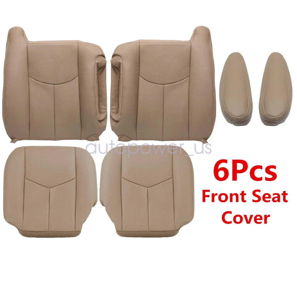 Cubierta de asiento delantero inferior y trasero tostado para Chevy Silverado 1500 2500 HD 2003-2006 Foto 3 de 4