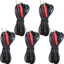 TENS Unit Replacement Lead Wires 5-Pack 2.35mm Plug to 2mm Pin for TENS 700