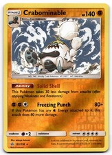 Crabominable 122/236 SM Cosmic Eclipse Reverse Holo Rare Pokemon Card - NM