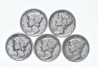 High Grade Lot 1939 1936 1937 1938 1939 Mercury Dime Collection *303