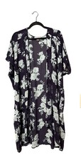 Band Of Gypsies Floral Sheer Open Front Kimono Duster Women s M