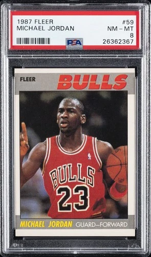 1987 FLEER #59 MICHAEL JORDAN PSA 8