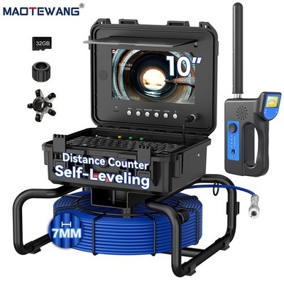 Pipe Inspection Camera Drain Sewer Camera w/ 512hz Locator Self Leveling 30M 10''