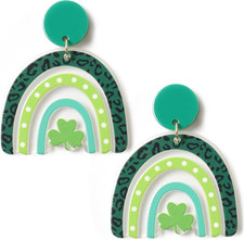 St Patricks Day Earrings, St Patrick'S Day Shamrock Earrings for Women, Irish Gr